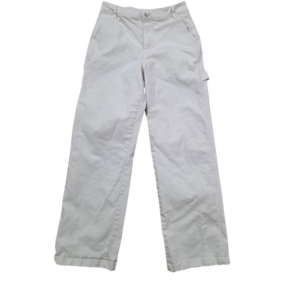 Forever 21 Pants - Forever 21 Women's white Wide Leg Carpenter Pants Size 27 clean girl utitlity